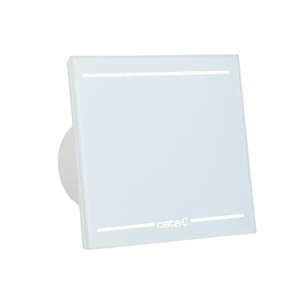 Ventilátor do koupelny Cata e100 GL bílý s časovým doběhem a LED osvětlením
