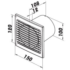 Ventilátor PTZW 100 s časovým doběhem, čidlem vlhkosti a výkonnějším motorem