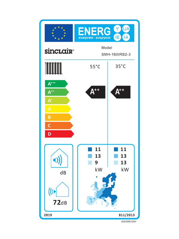 Monoblokové tepelné čerpadlo Sinclair Ontario SMH-160IRB2-3, 3-fázové