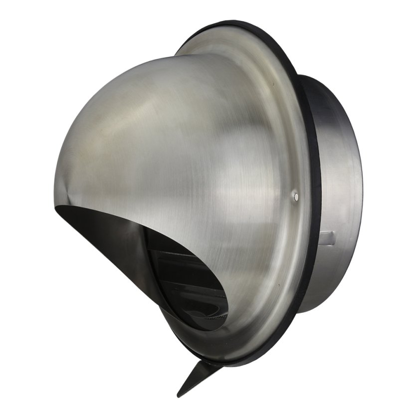 Nerezová kruhová mřížka s přírubou a stříškou - Průměr napojení mm: 100