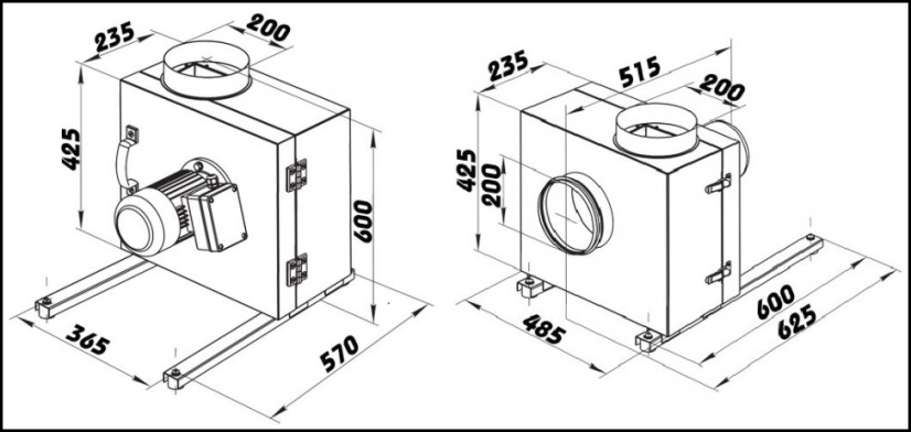 Vysokoteplotní, tichý ventilátor SKF 200 pro kuchyň