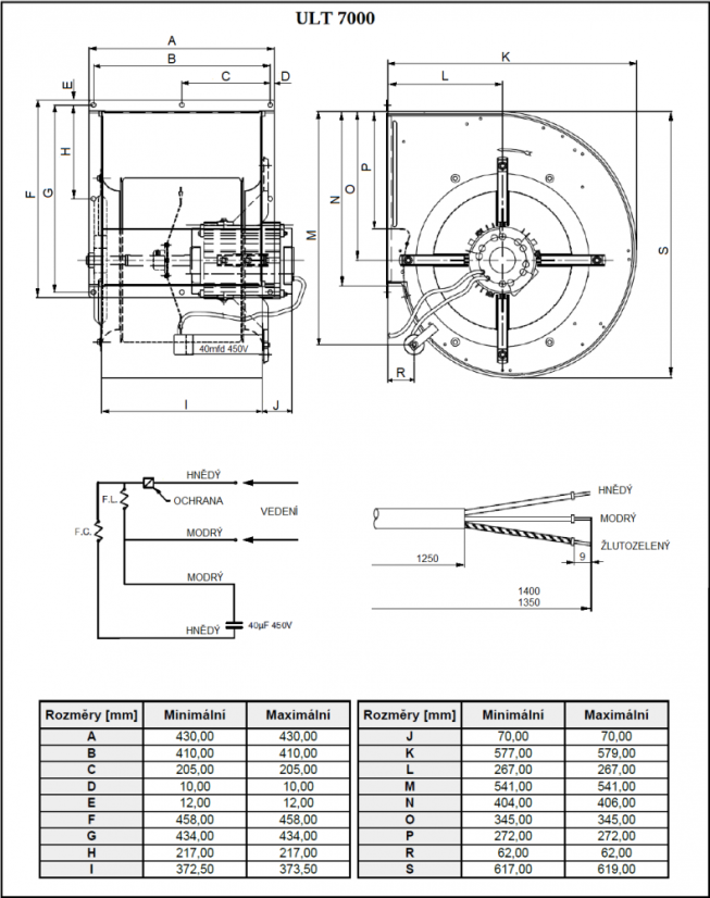 ULT 7000 Radiální ventilátor