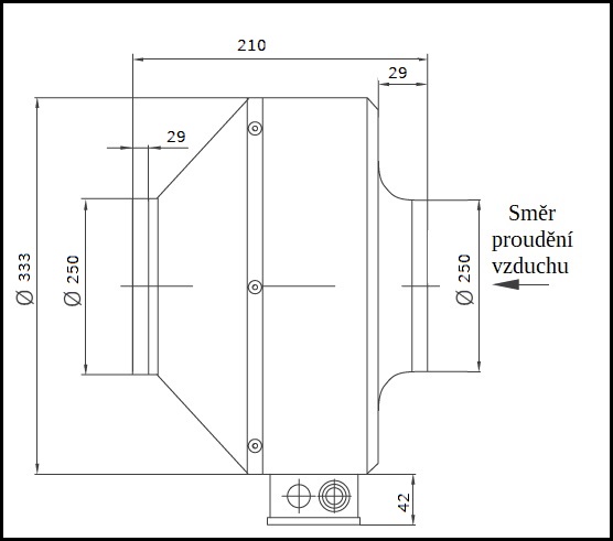 Radiální potrubní ventilátor RP 250