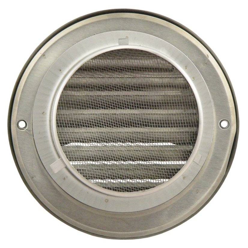 Nerezová kruhová mřížka s přírubou a stříškou - Průměr napojení mm: 100