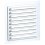 Hranatá větrací mřížka kovová s pevnou žaluzií a síťkou - bez příruby, bílá - Varianta: 195x245