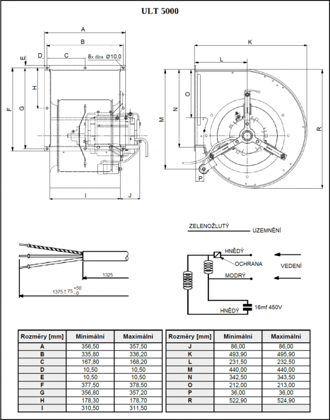ULT 5000 Radiální ventilátor