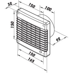 Ventilátor do koupelny LVZ 100 s časovým doběhem a s výkonnějším motorem