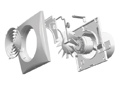 Ventilátor do koupelny SILENT 100 CHZ DESIGN 12 V Ecowatt White