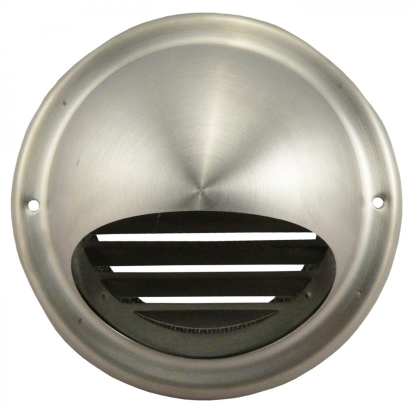 Nerezová kruhová mřížka s přírubou a stříškou - Průměr napojení mm: 100