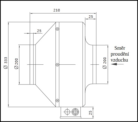 Radiální potrubní ventilátor RP 200
