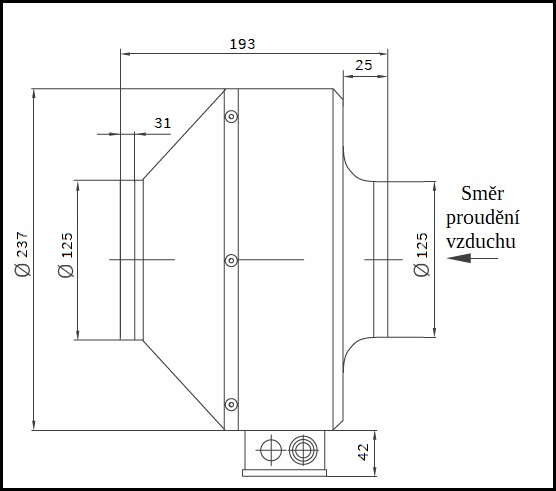 Radiální potrubní ventilátor RP 125