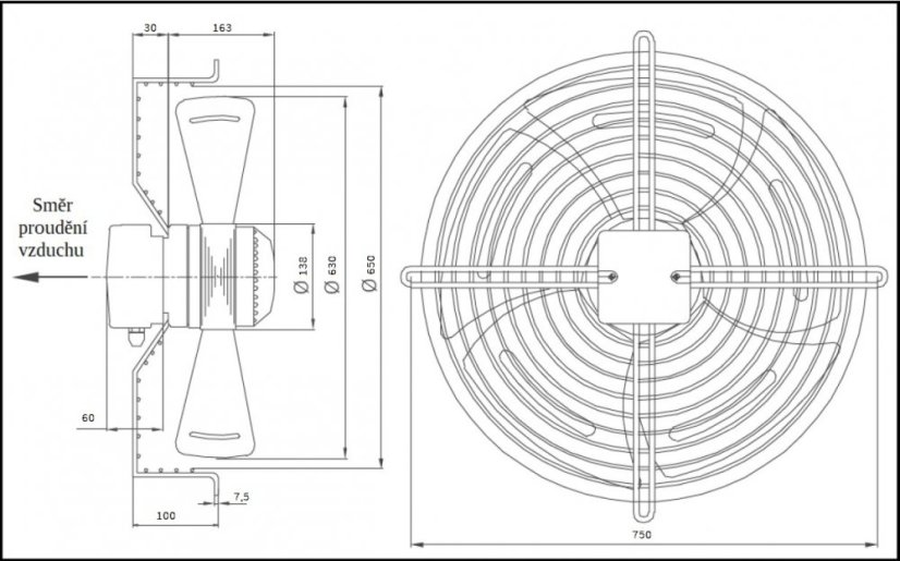 Sací axiální ventilátor NVKA 630S