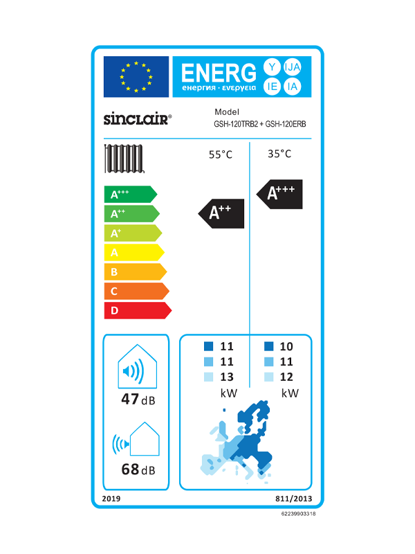 Vnitřní jednotka tepelného čerpadla Sinclair Ontario All-In-One GSH-120TRB2