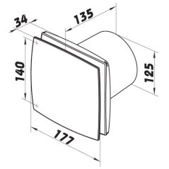 Ventilátor BFA ECO 125 hliníková verze, úsporný a tichý