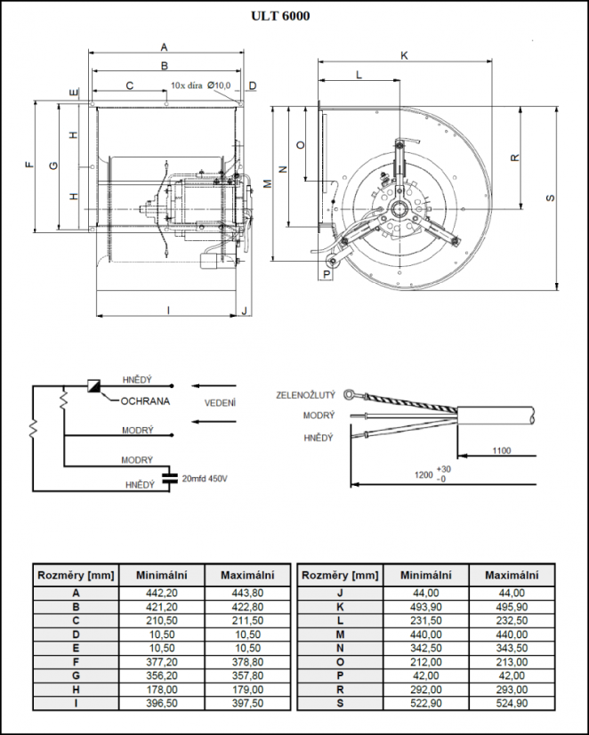 ULT 6000 Radiální ventilátor