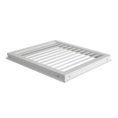 Hranatá ventilační mřížka s pevnou vertikální žaluzií bez příruby - bílá